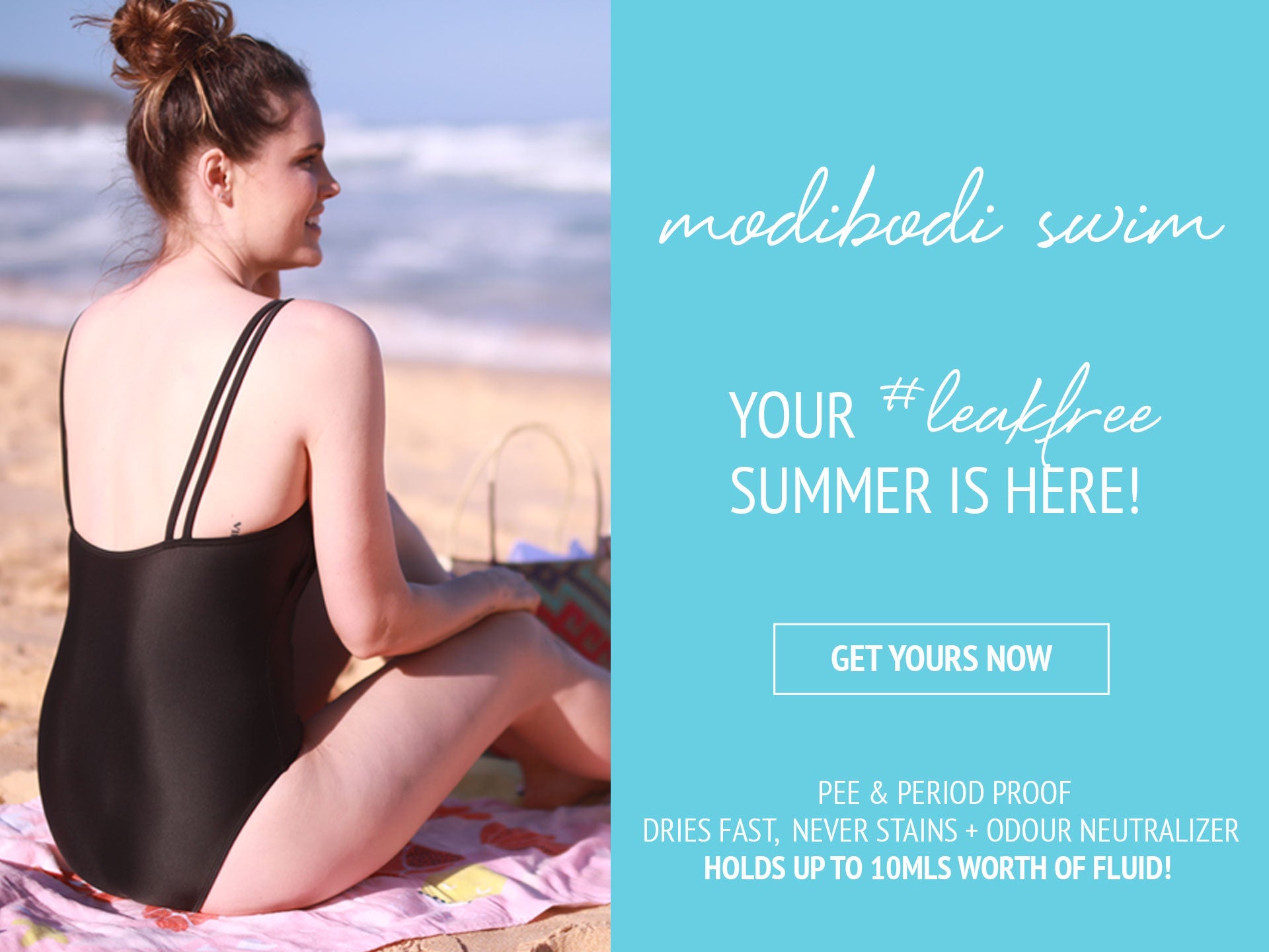 Freestyle One-Piece, Period-Proof Swimwear for Teens