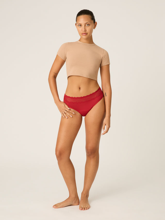 Sensual Hi Waist Bikini Light Rouge Red