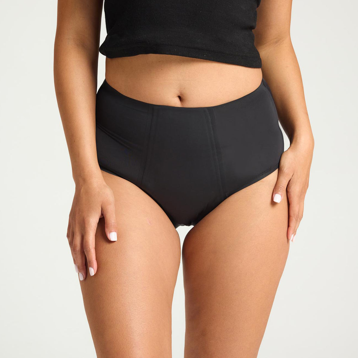 F&F 2-Pack Ribbed Seamfree High Leg Hipster Knickers in Black F&F 2-Pack Ribbed Seamfree High Leg Hipster Knickers in Black