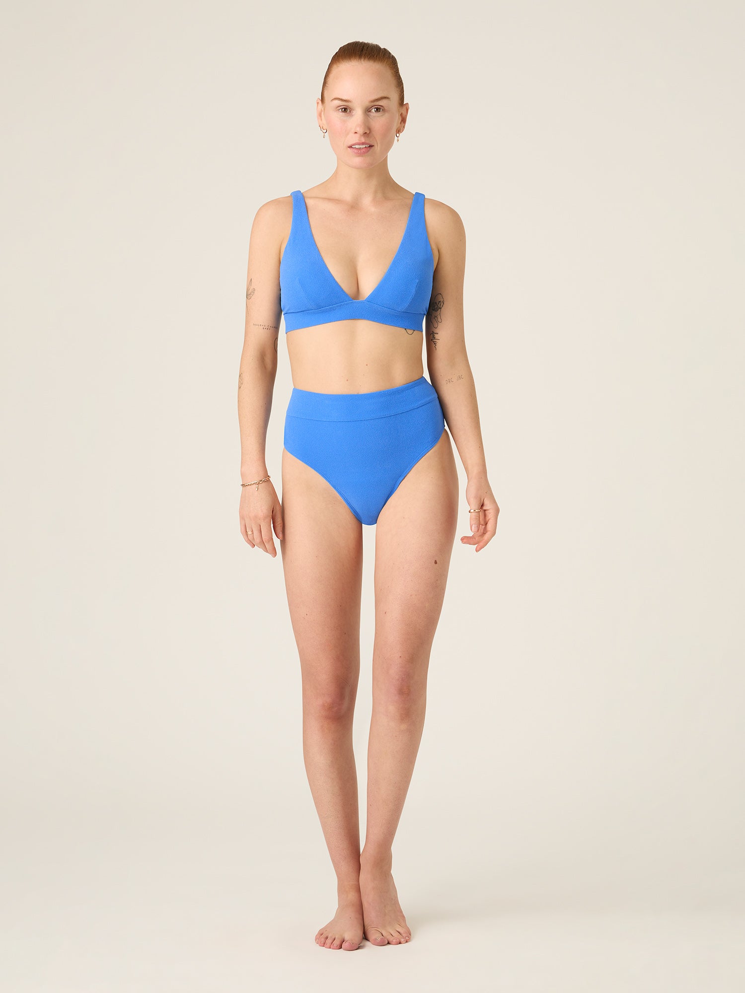 Swimwear Soft Stretch Hi Waist Cheeky Brief Light-Moderate Ultramarine Blue