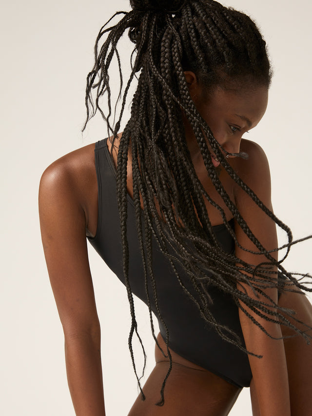 Swimwear One-Shoulder One-Piece Light Black