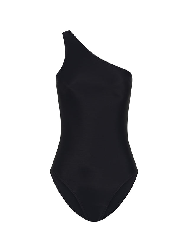 Swimwear One-Shoulder One-Piece Light Black