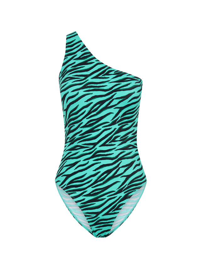 Swimwear One-Shoulder One-Piece Light Party Animal Green