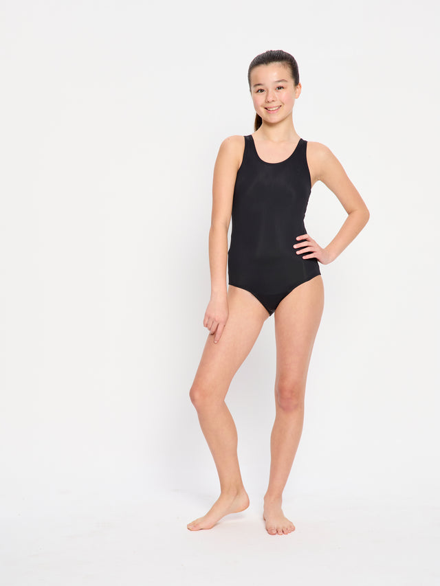 Teen Swimwear Racerback One Piece Super Black
