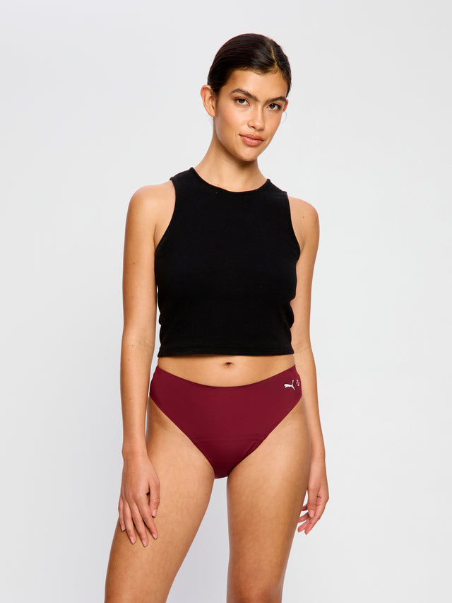 Puma X Modibodi Seamfree Active Bikini Moderate Ruby Shimmer