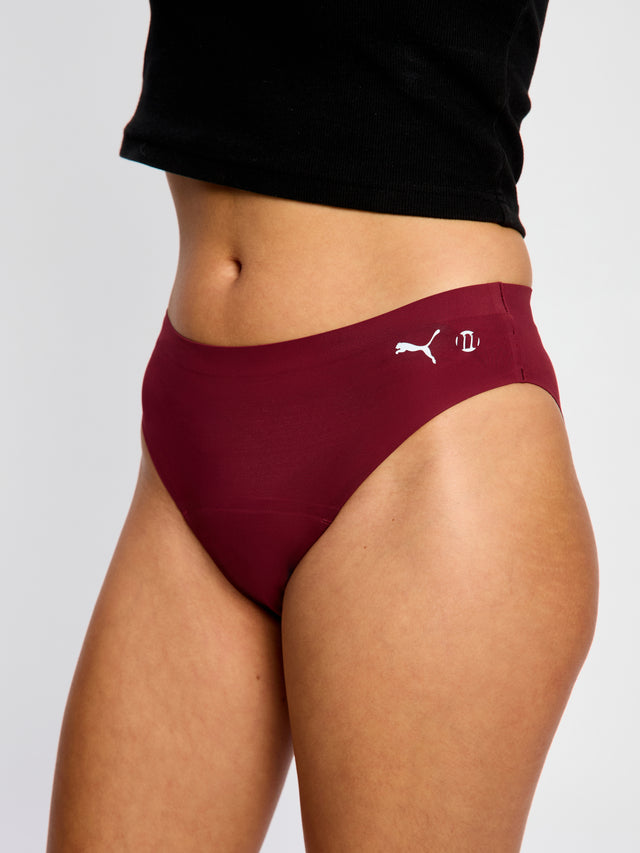 Puma X Modibodi Seamfree Active Bikini Moderate Ruby Shimmer