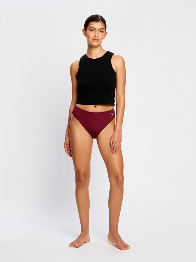Puma X Modibodi Seamfree Active Bikini Moderate Ruby Shimmer