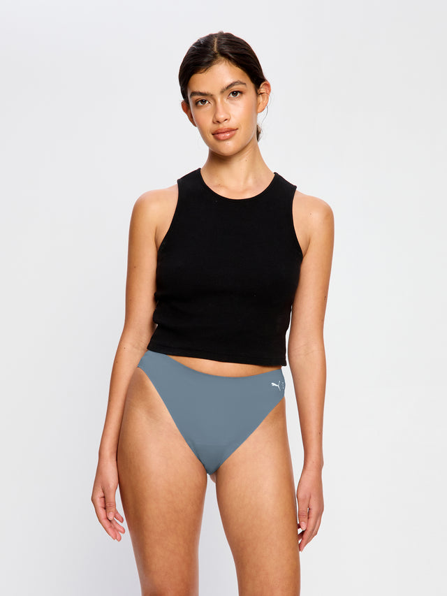 Puma X Modibodi Seamfree Active Hi-Leg Cheeky Moderate Native Blue