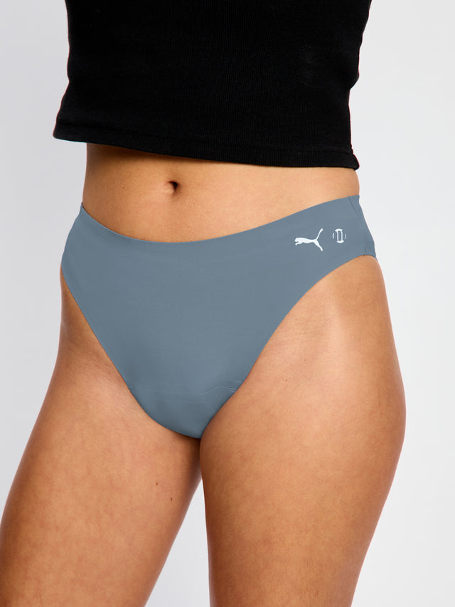 Puma X Modibodi Seamfree Active Hi-Leg Cheeky Moderate Native Blue