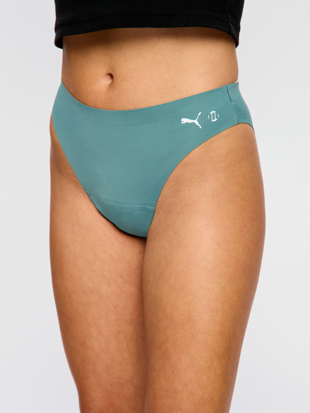 Puma X Modibodi Seamfree Active Hi-Leg Cheeky Moderate Sage Green