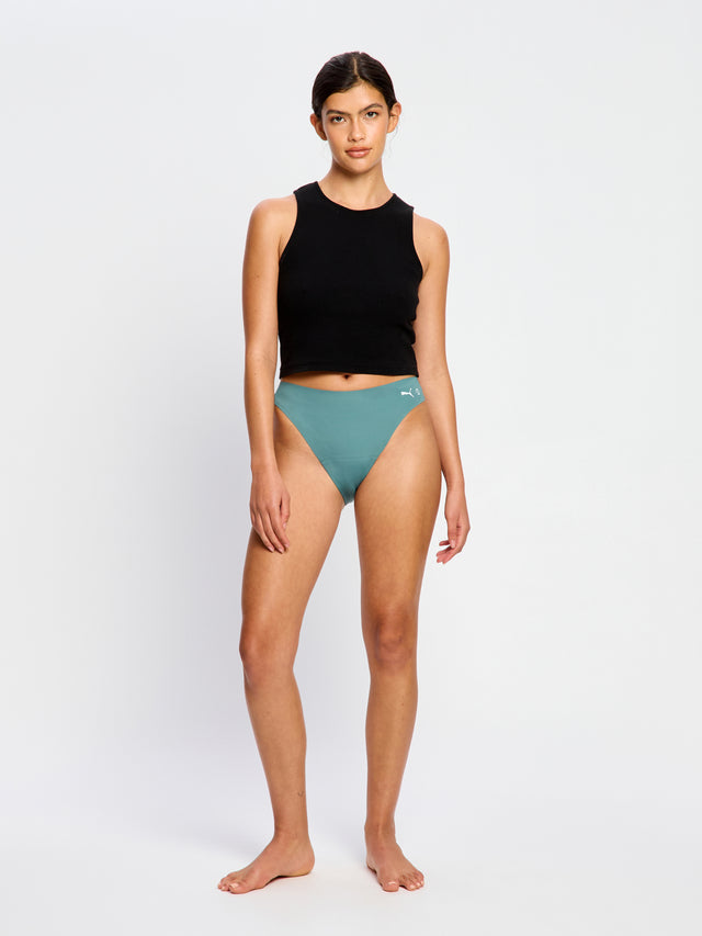 Puma X Modibodi Seamfree Active Hi-Leg Cheeky Moderate Sage Green