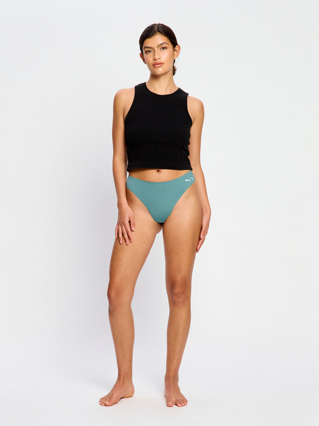 Puma X Modibodi Seamfree Active Thong Light Sage Green