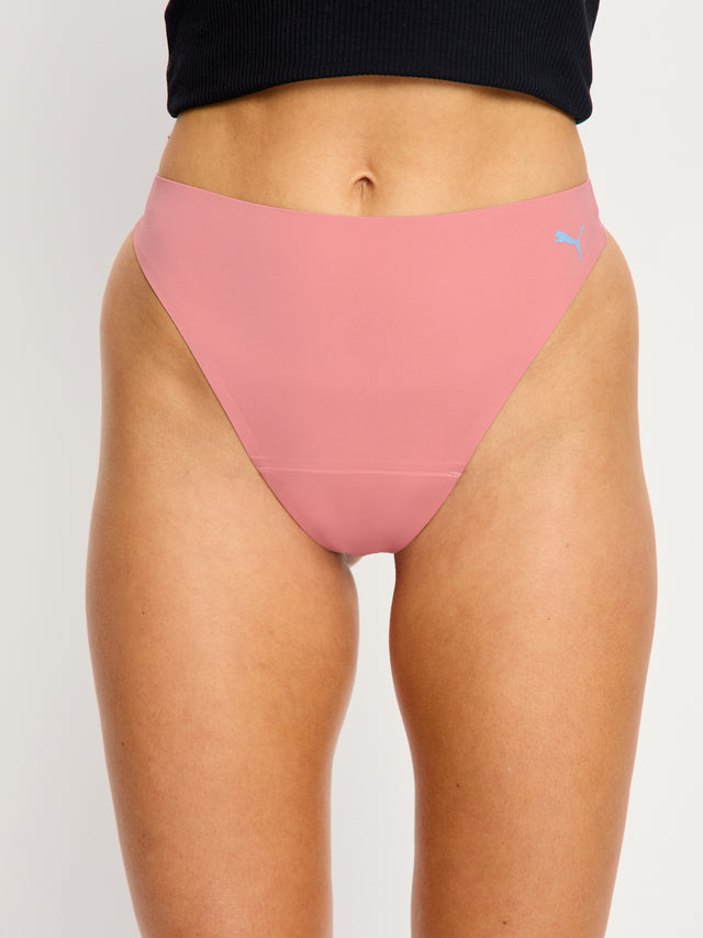Puma X Modibodi Seamfree Active Hi Waist Thong Light Whisky Rose