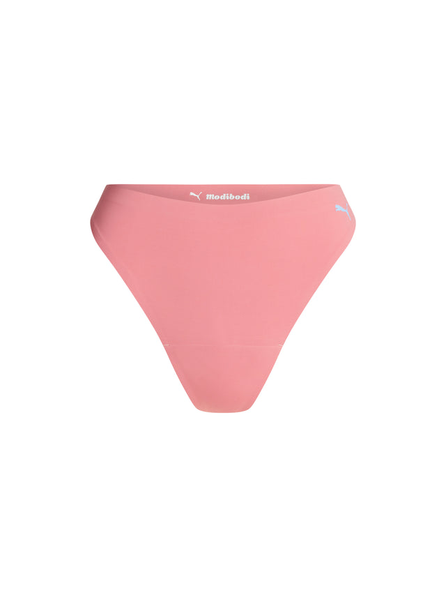 Puma X Modibodi Seamfree Active Hi Waist Thong Light Whisky Rose