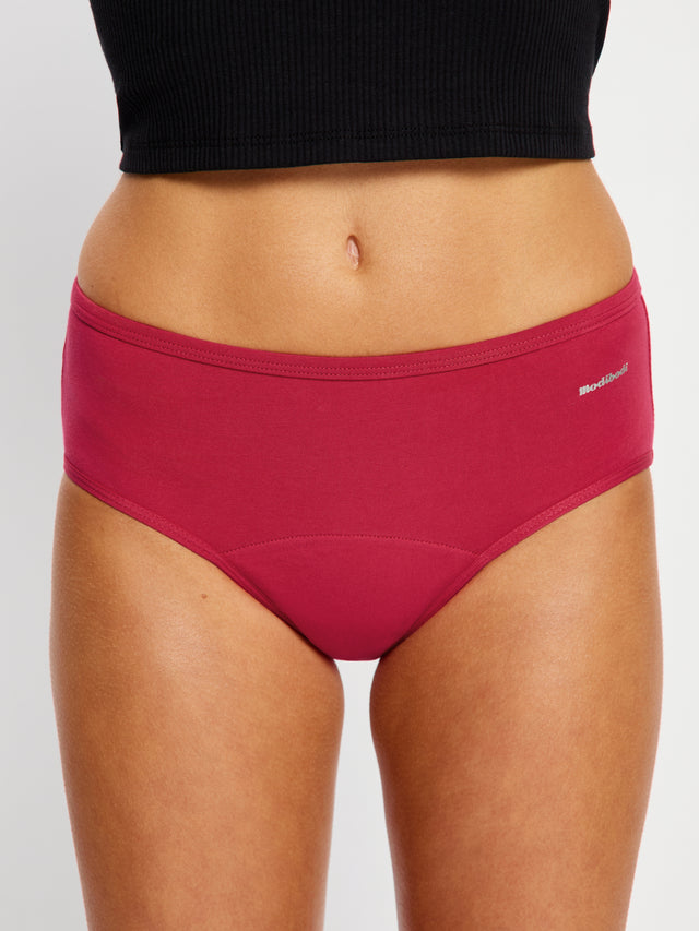 Basic Mid-Rise Brief 3 Pack Moderate Red Ochre/Cerise Pink/Fir Green