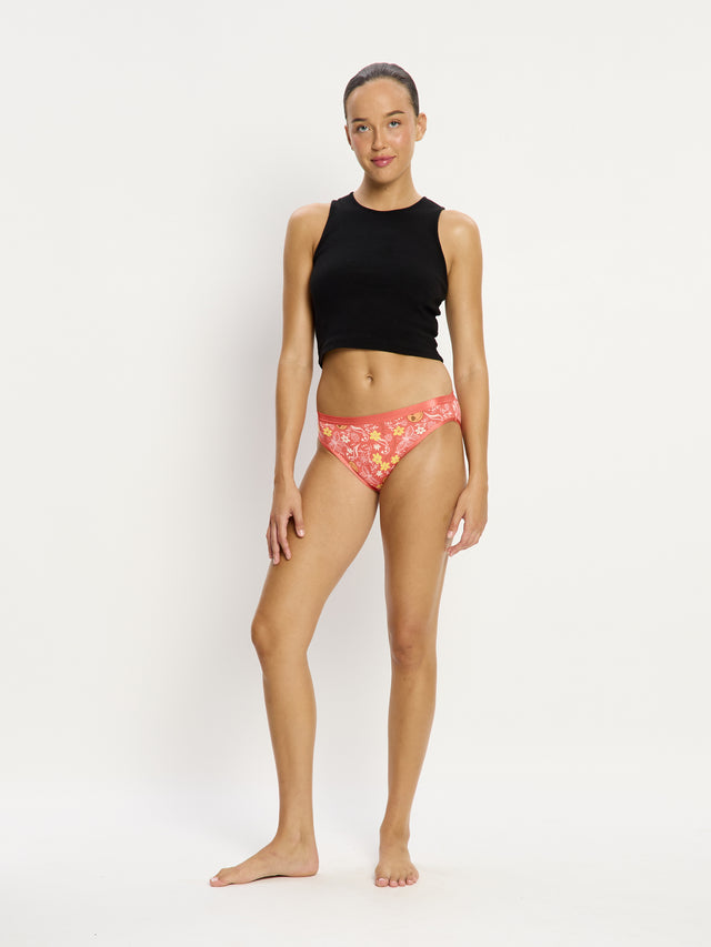 SmileyWorld® | Modibodi Classic Bikini Moderate Boho Coral