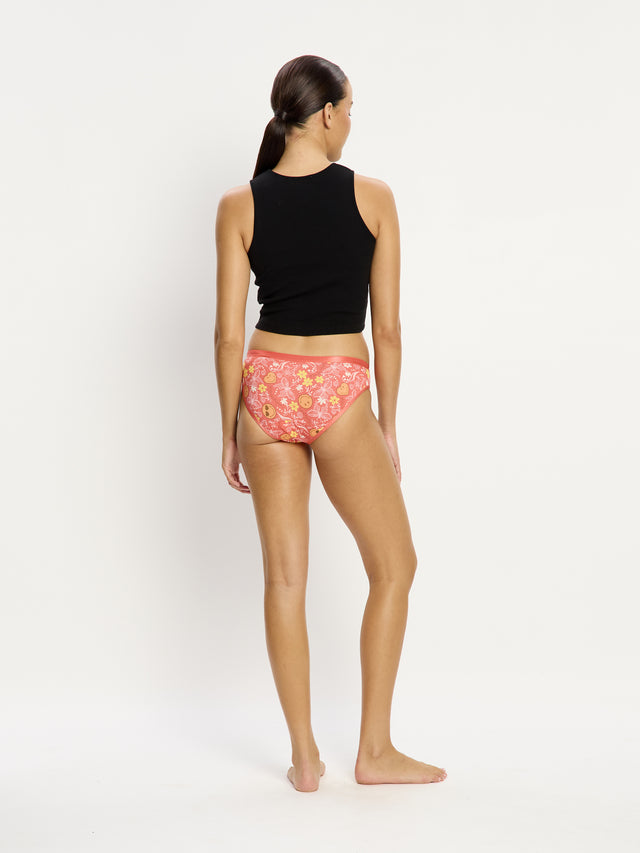 SmileyWorld® | Modibodi Classic Bikini Moderate Boho Coral