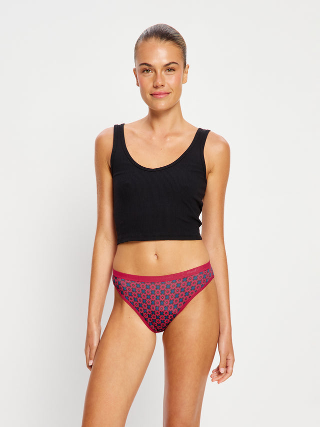 Classic Bikini Moderate Geo Tile Pink