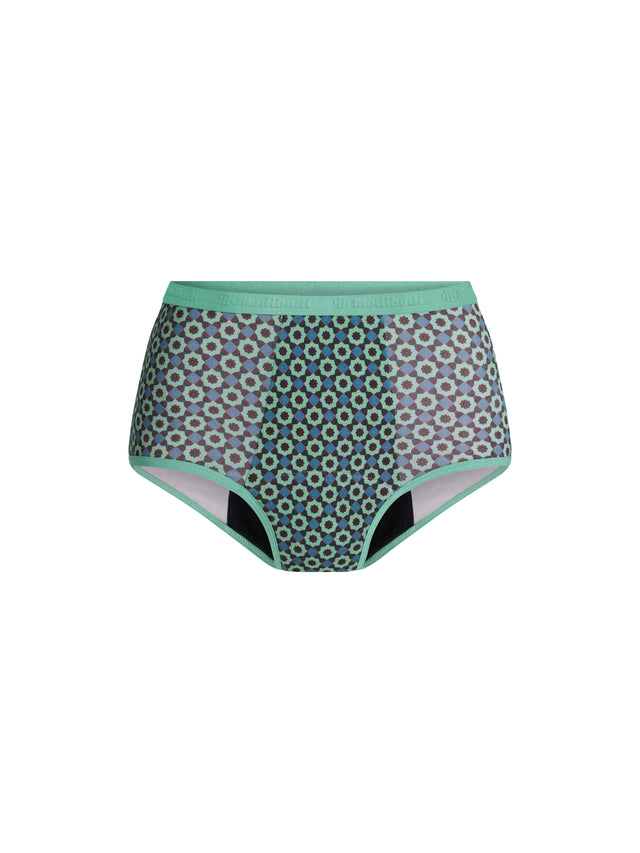 Classic Full Brief Super Geo Tile Green