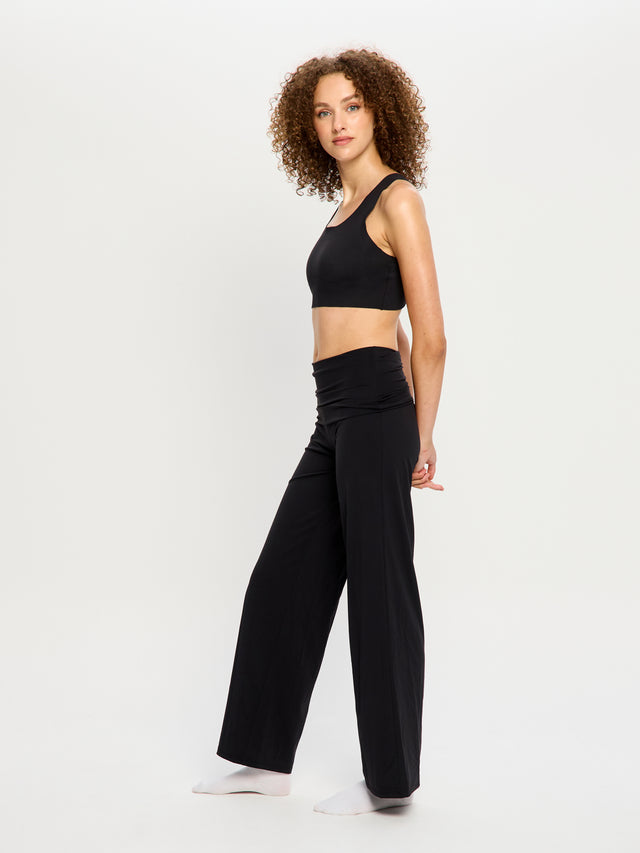Wide Leg Lounge Pant Black