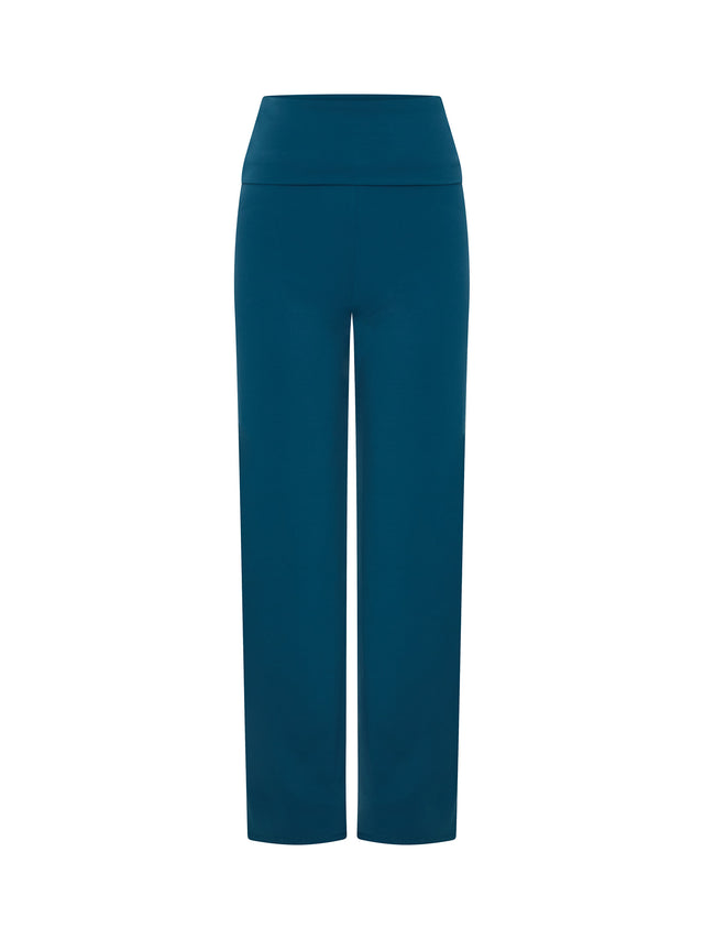 Wide Leg Lounge Pant Teale Blue