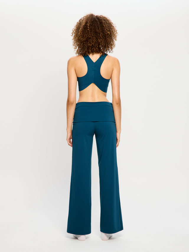 Wide Leg Lounge Pant Teale Blue