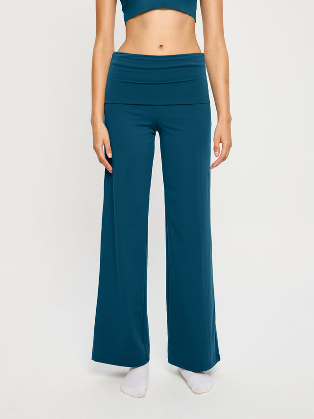 Wide Leg Lounge Pant Teale Blue