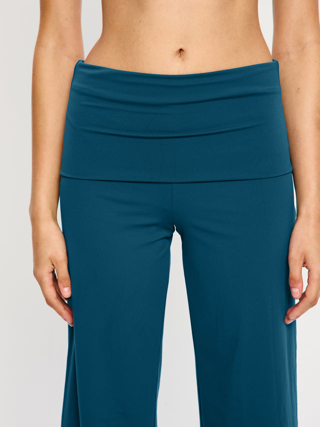 Wide Leg Lounge Pant Teale Blue