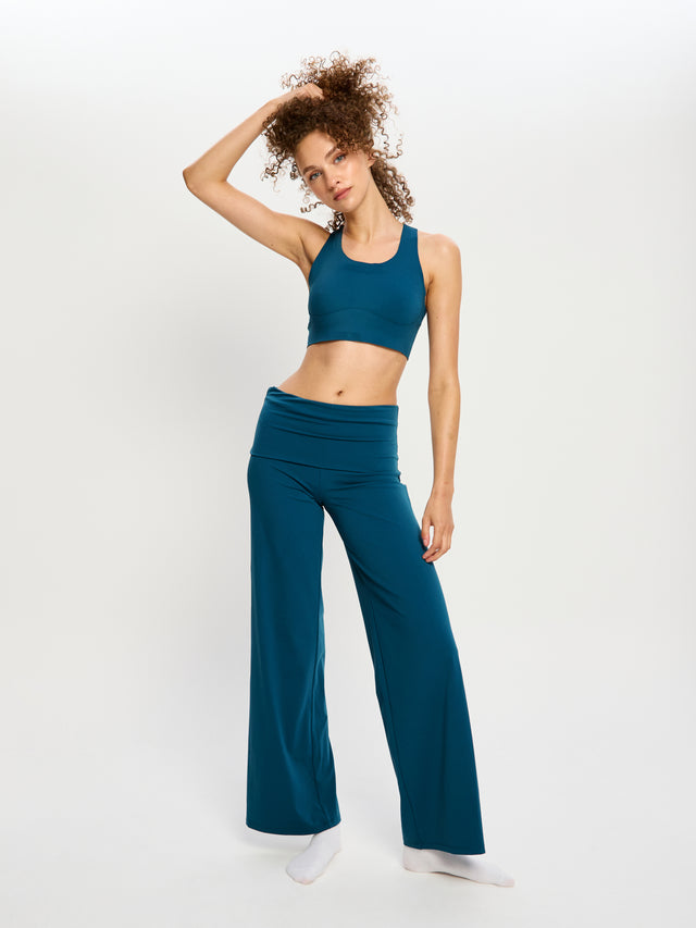 Wide Leg Lounge Pant Teale Blue