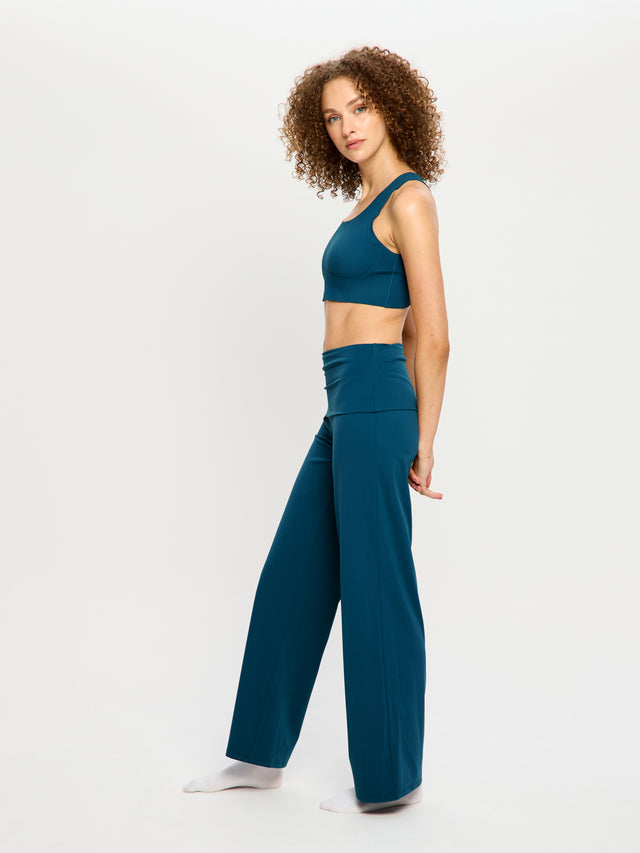 Wide Leg Lounge Pant Teale Blue