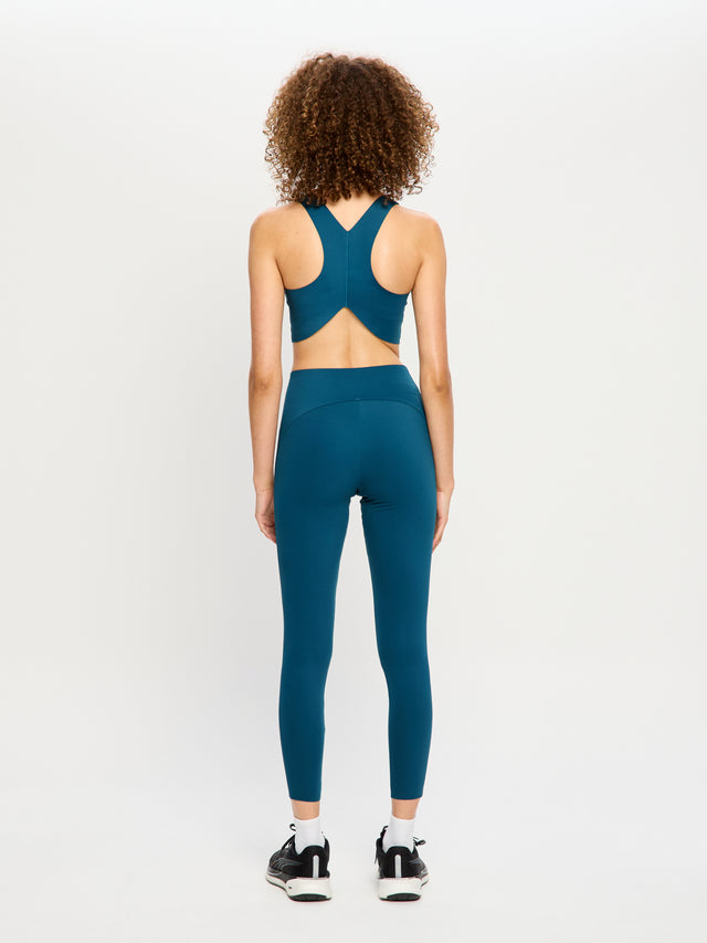 Full Length Bonded Panel Leggings Teale Blue