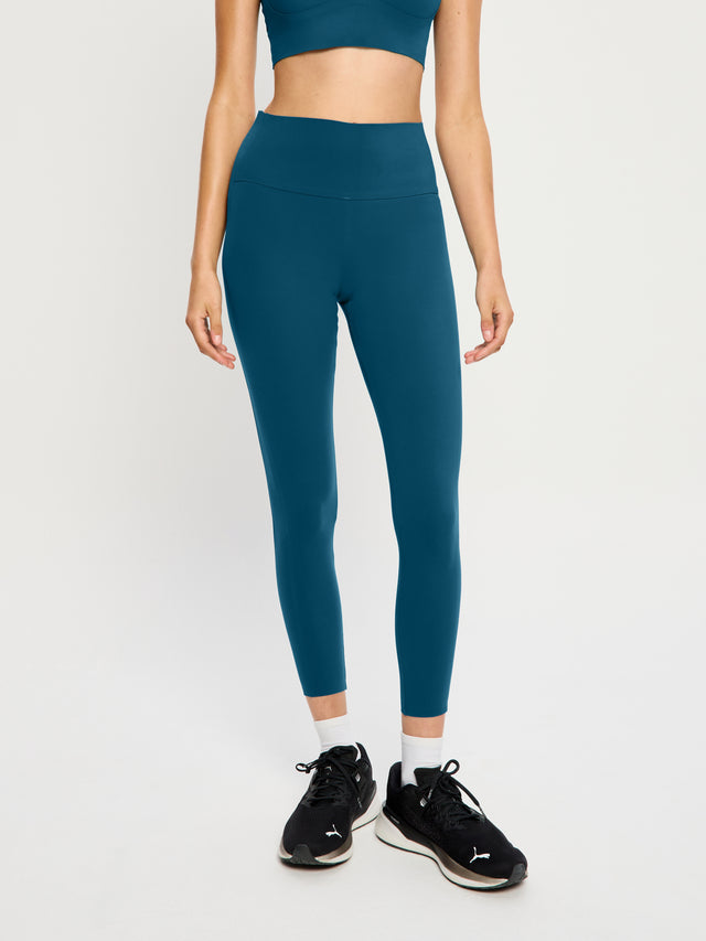 Full Length Bonded Panel Leggings Teale Blue
