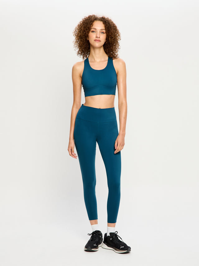 Full Length Bonded Panel Leggings Teale Blue