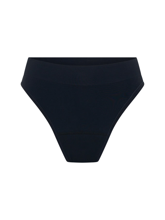 Seamfree Hi Waist Cheeky Black & Thong Teale Blue 2 Pack