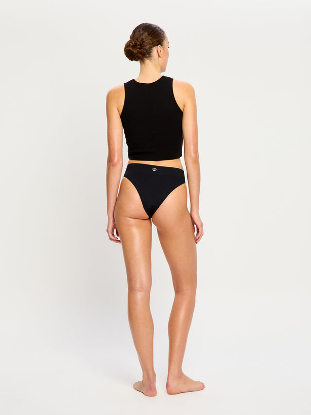 Seamfree Hi Waist Cheeky Moderate Black