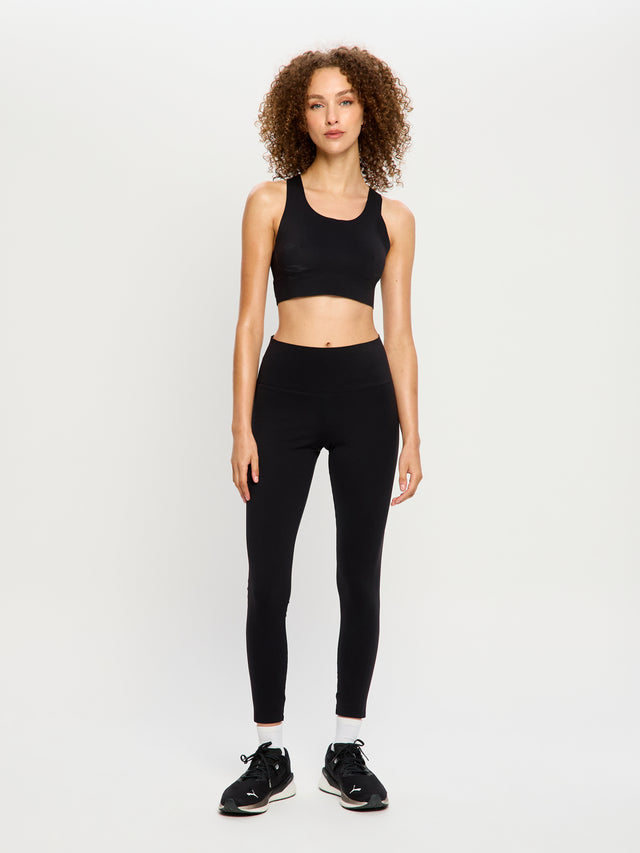 Sculpted Y Back Crop Black