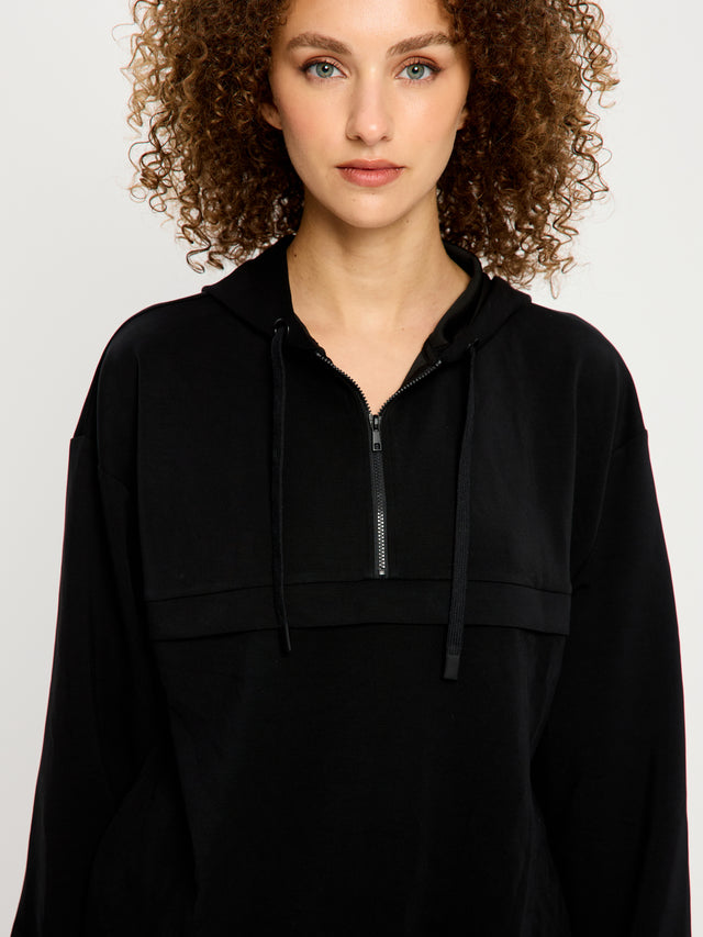 Half-Zip Hoodie Black