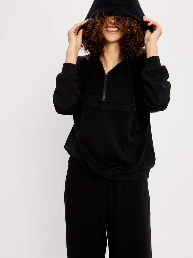 Half-Zip Hoodie Black