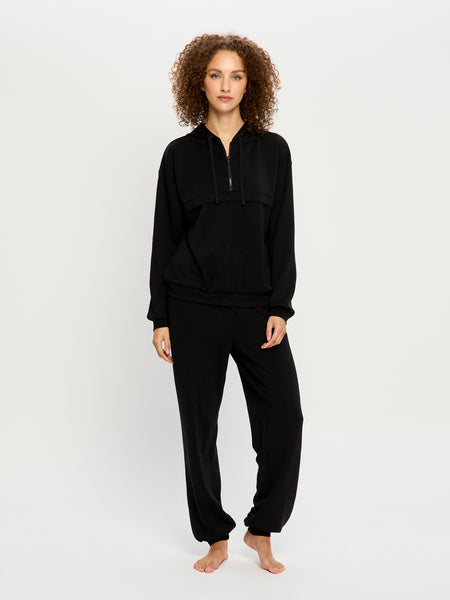 Half-Zip Hoodie in Black | Modibodi – Modibodi US