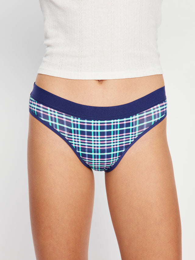 Teen Hipster Boyleg & Bikini Midnight Purple Check 2 Pack