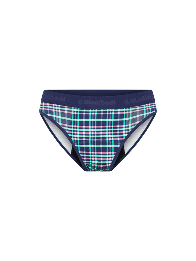 Teen Hipster Boyleg & Bikini Midnight Purple Check 2 Pack
