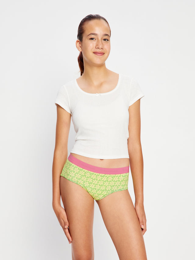 Teen Hipster Boyleg Moderate Floral Green