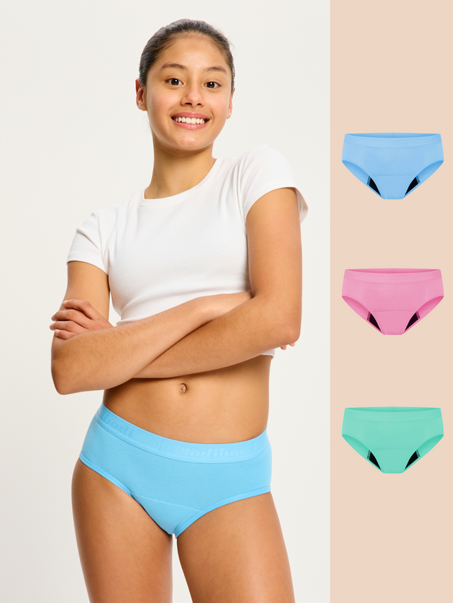 Teen Hipster Boyleg 3 Pack Moderate Jellybean Pink/Bubble Blue/Melon Green