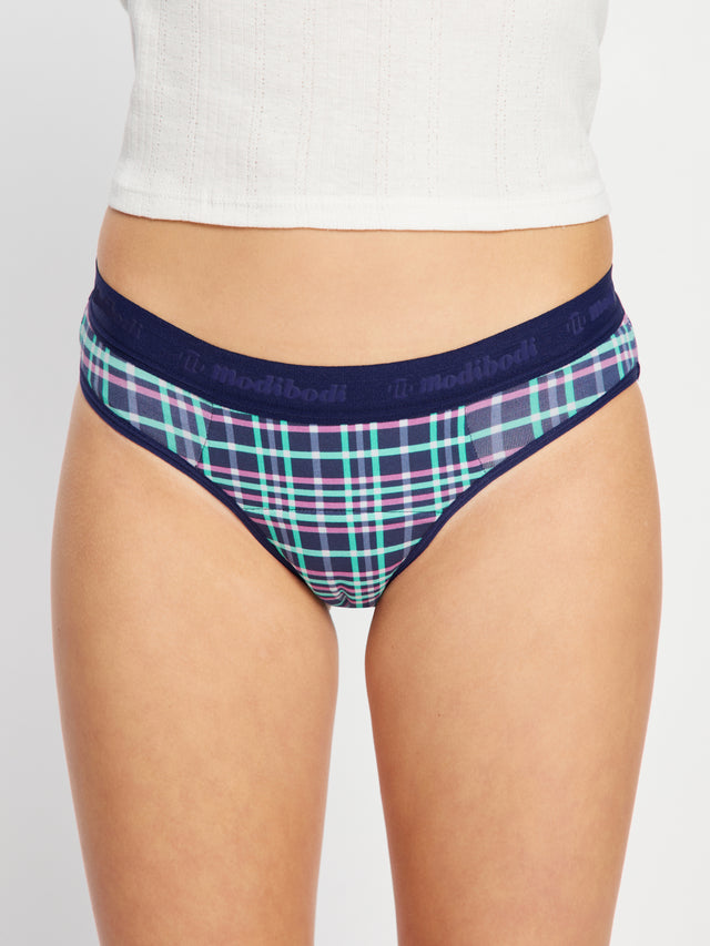 Teen Hipster Boyleg & Bikini Midnight Purple Check 2 Pack