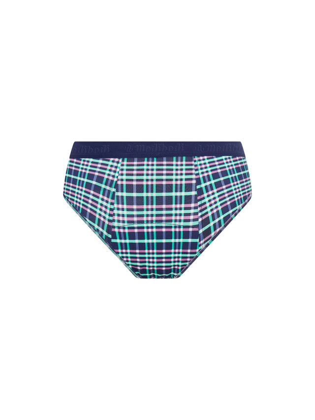 Teen Hipster Boyleg Moderate Midnight Purple Check
