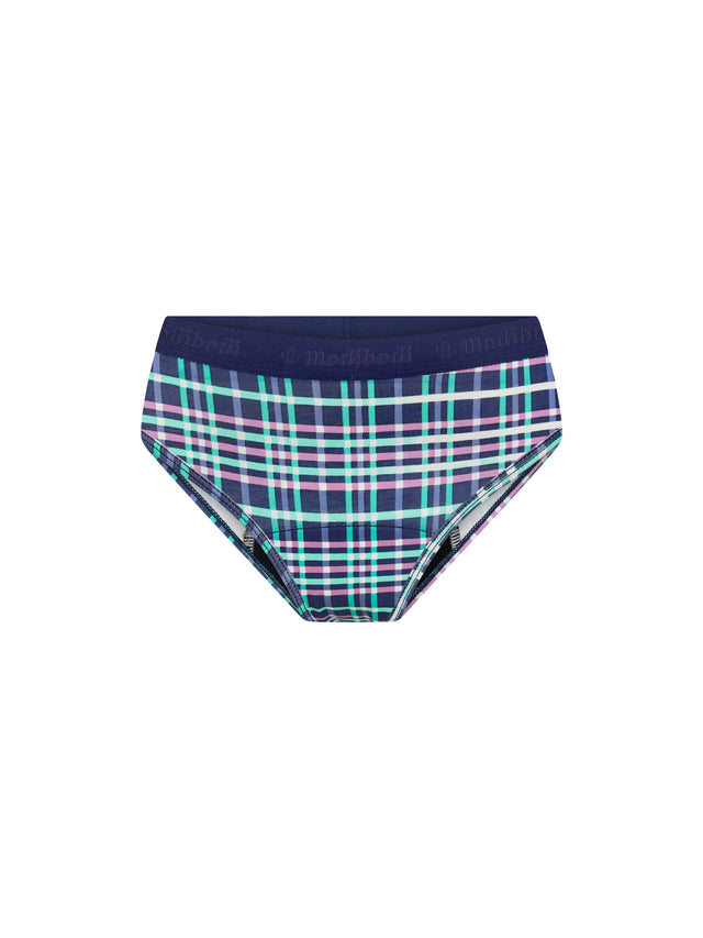 Teen Hipster Boyleg & Bikini Midnight Purple Check 2 Pack