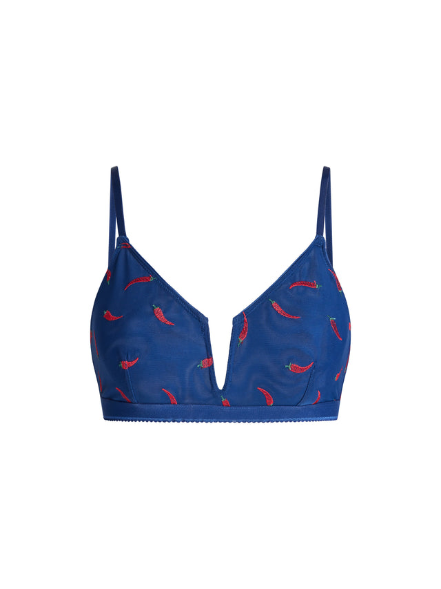Intimates Spicy Day V-Bralette Navy Chilli