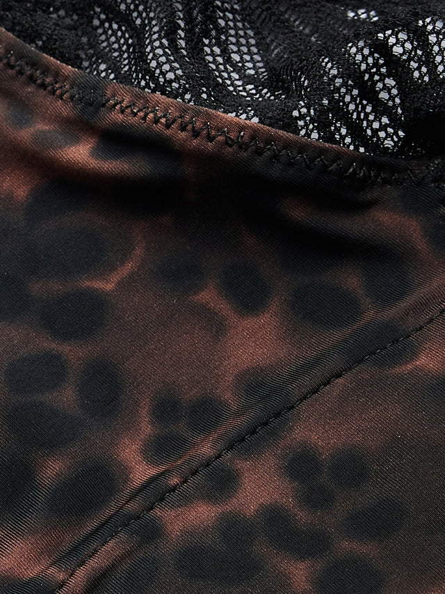 Camille Thong Light Abstract Leopard Rich Chocolate