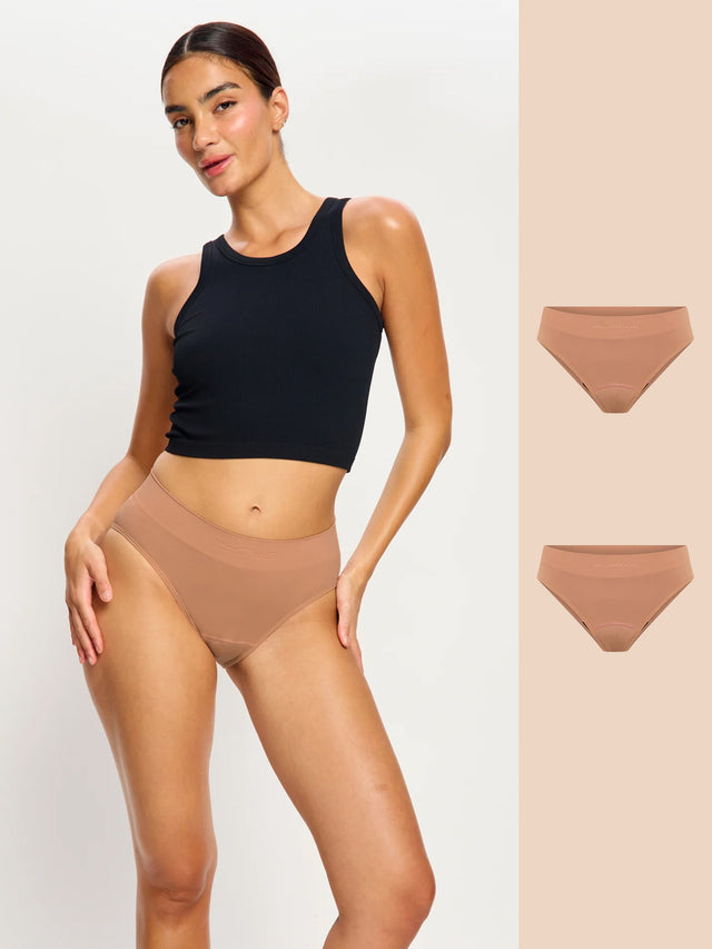 ModiComfort Seamless Cheeky Brief Light Italian Clay 2 Pack