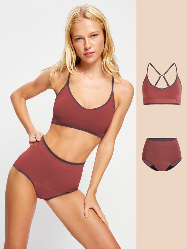 Puma x Modibodi Plum Perfect Bralette & Boyleg Set
